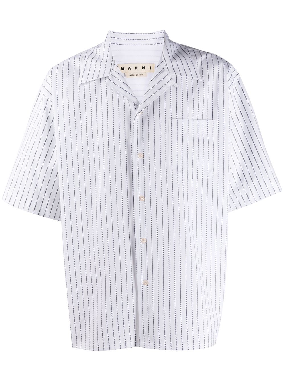 Marni Zig Zag Striped Shirt In White