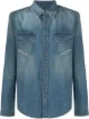 Image 1 of Givenchy logo print denim shirt