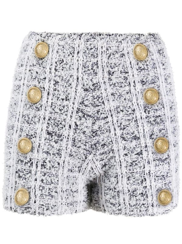 balmain tweed shorts