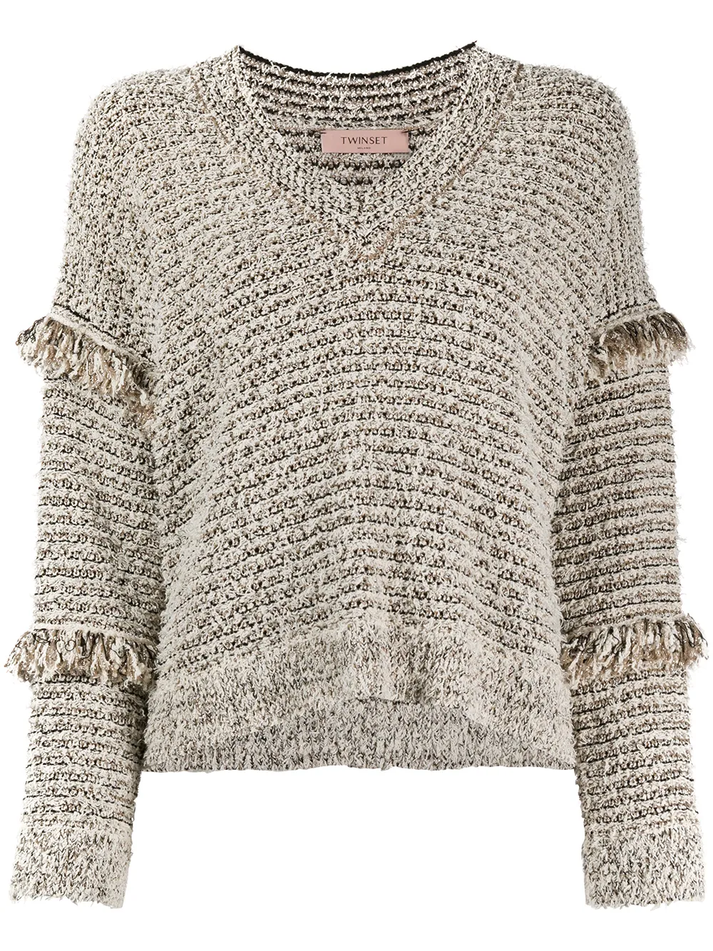 TWINSET Frayed Sleeves Detail Jumper - Farfetch