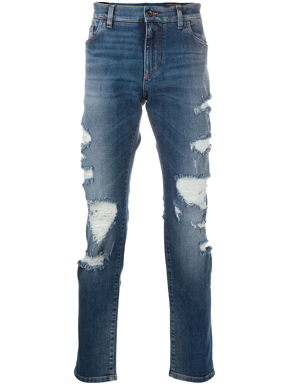 DOLCE & GABBANA DISTRESSED SLIM-FIT JEANS