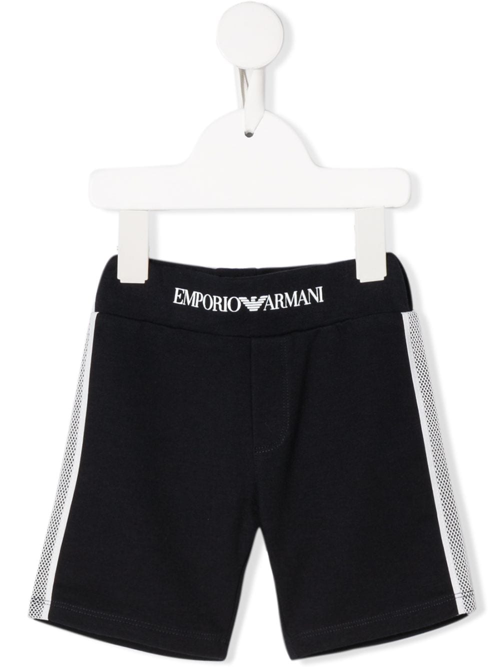 Emporio Armani Babies' 侧条纹细节运动短裤 In Black