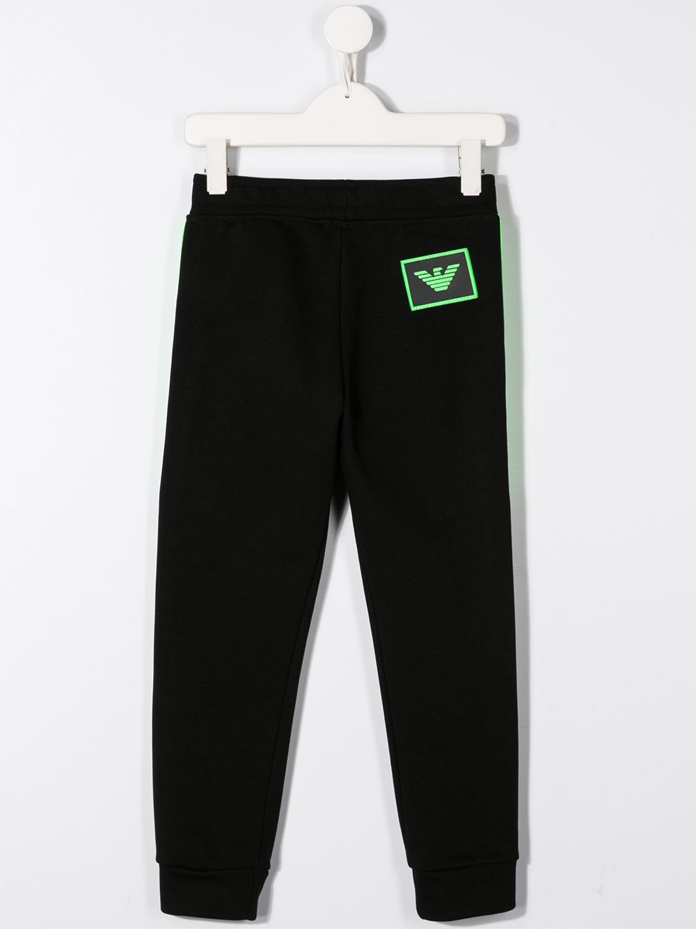 Shop Emporio Armani Panelled Block Color Track Pants In Black