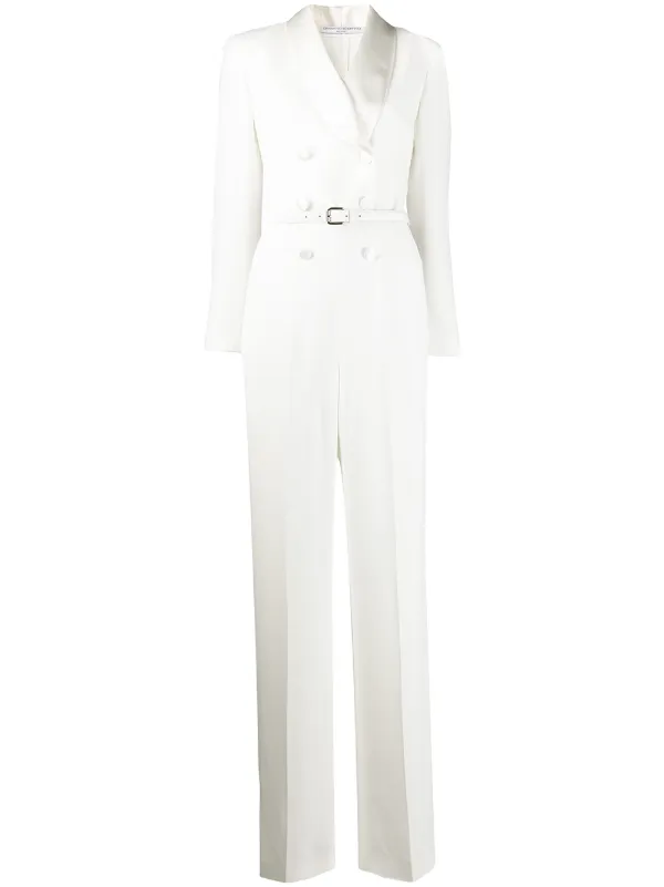 white stretch jumpsuit