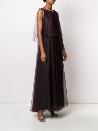 sleeveless flared maxi dress展示图