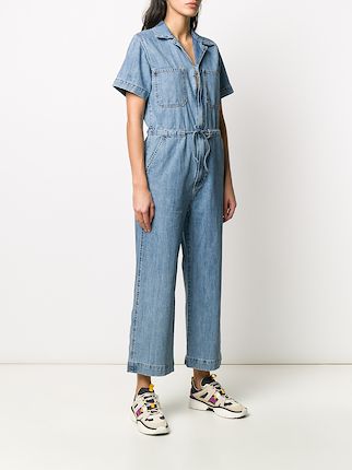 denim straight-leg jumpsuit展示图