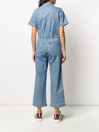 denim straight-leg jumpsuit展示图