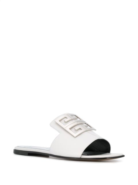 Shop white Givenchy 4G plaque sandals 