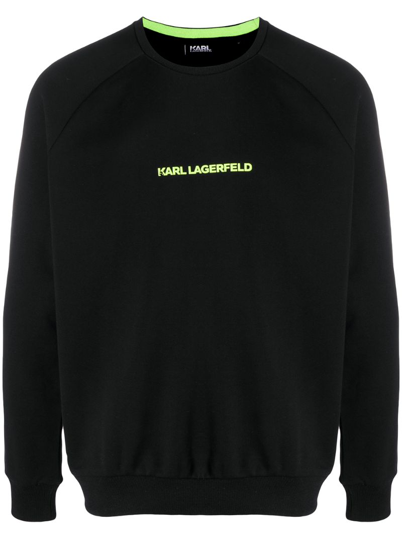 Shop Karl Lagerfeld Logo Print Sweatshirt In Black