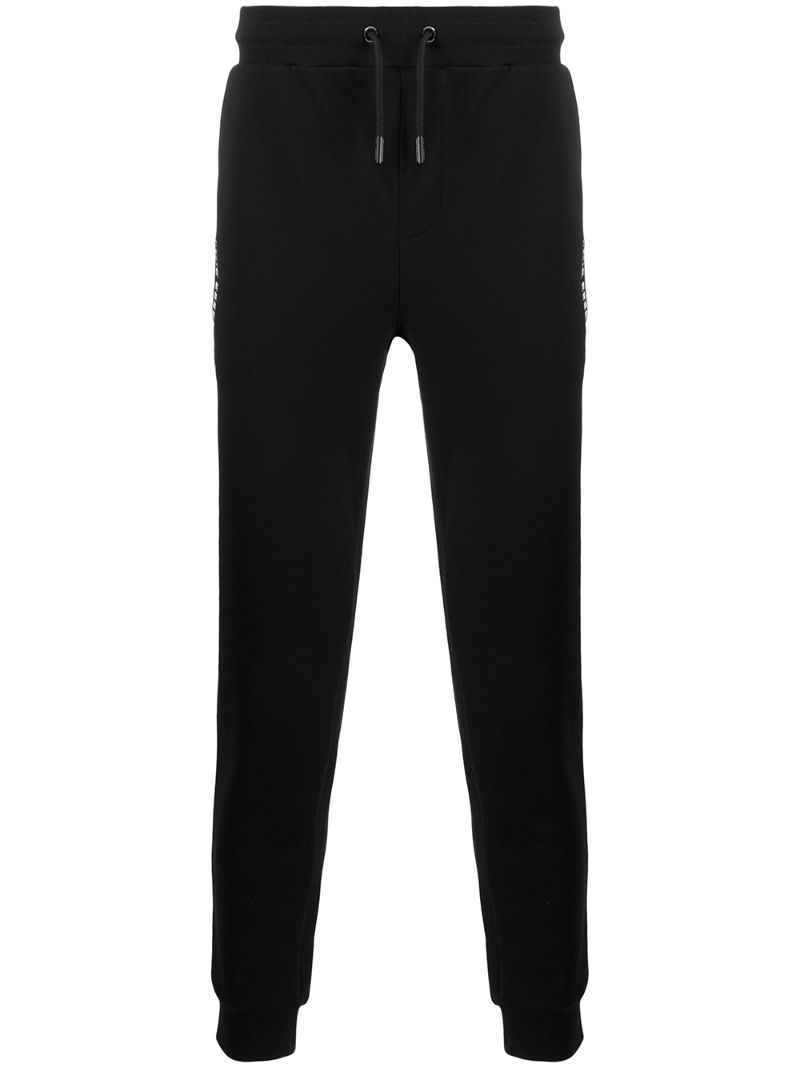 Shop Karl Lagerfeld Logo Print Sweat Pants In Black