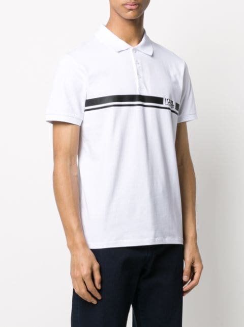 Karl Lagerfeld Striped Branded Polo Shirt - Farfetch