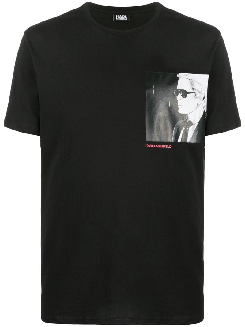 Karl Lagerfeld Karl Legend Print T-shirt In Black