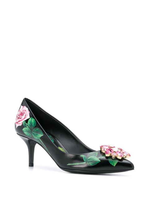 dolce and gabbana tropical embellished heels