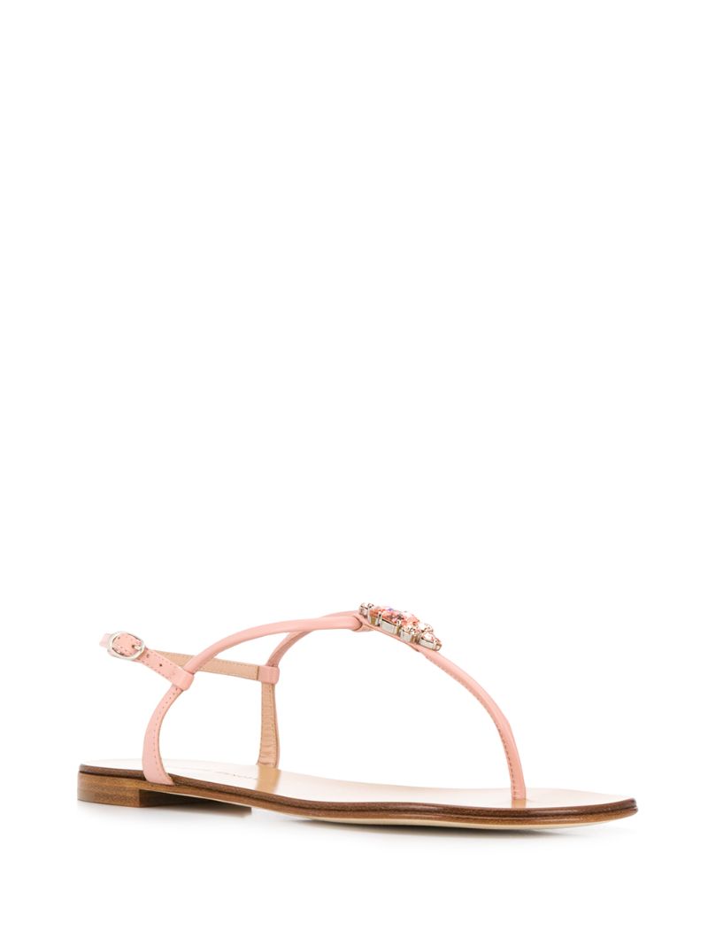 Shop Giuseppe Zanotti Jewelled Strappy Sandals In Pink