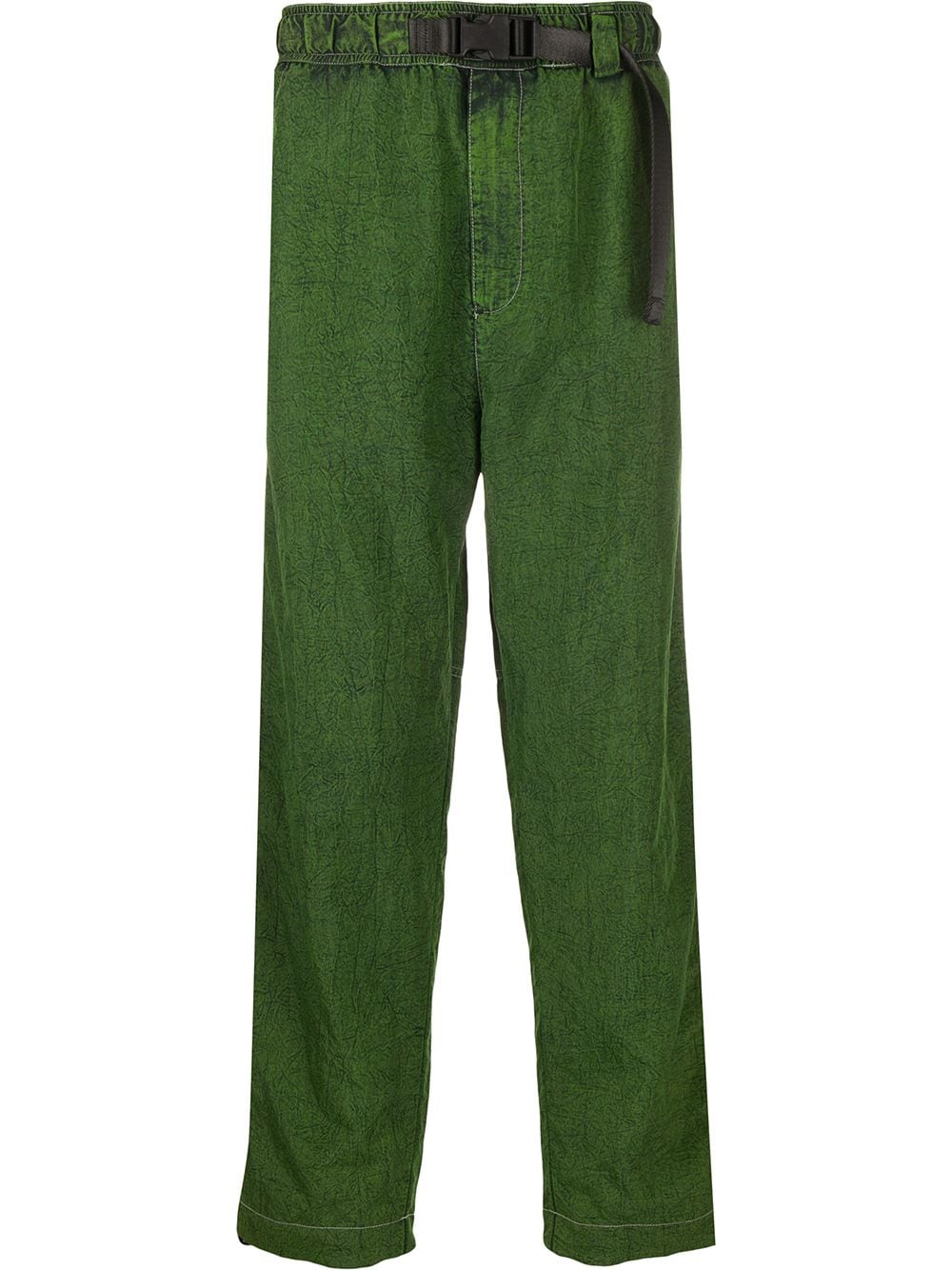 Diesel Stonewashed Straight-leg Trousers In Green