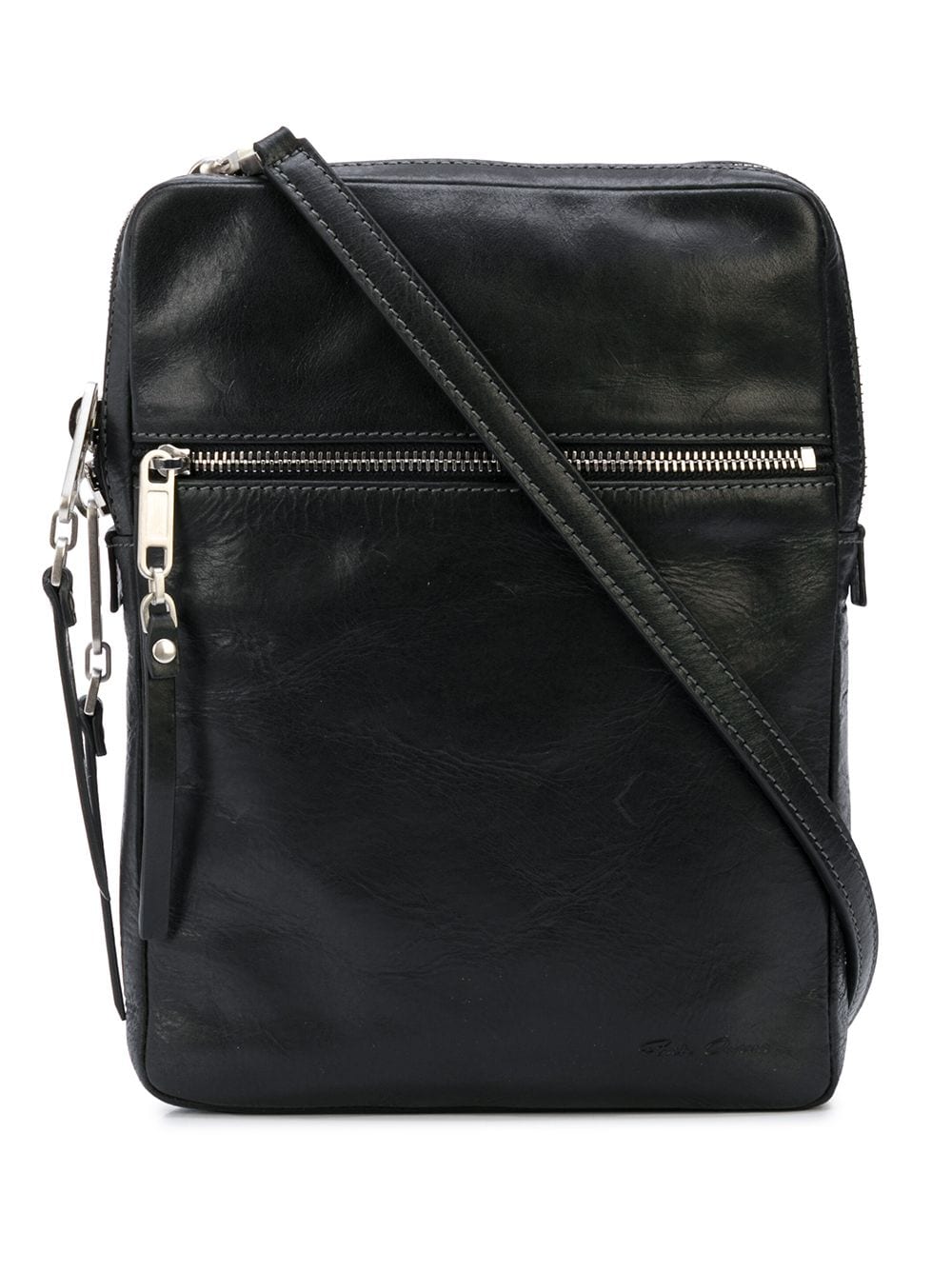 Rick Owens Zipped Messenger Bag In Black