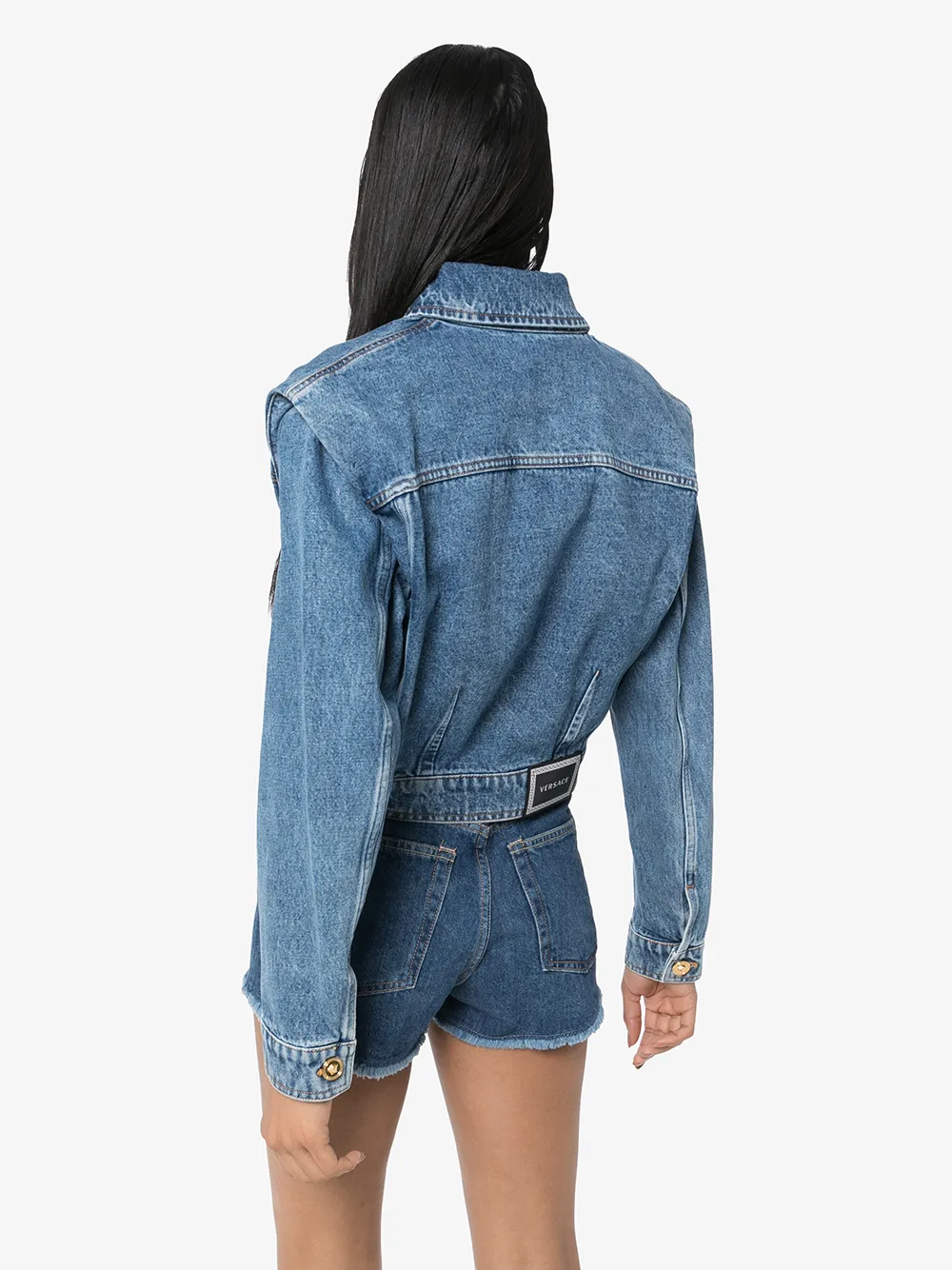 versace cropped denim jacket