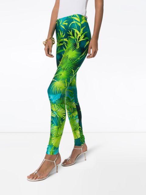 versace palm print leggings