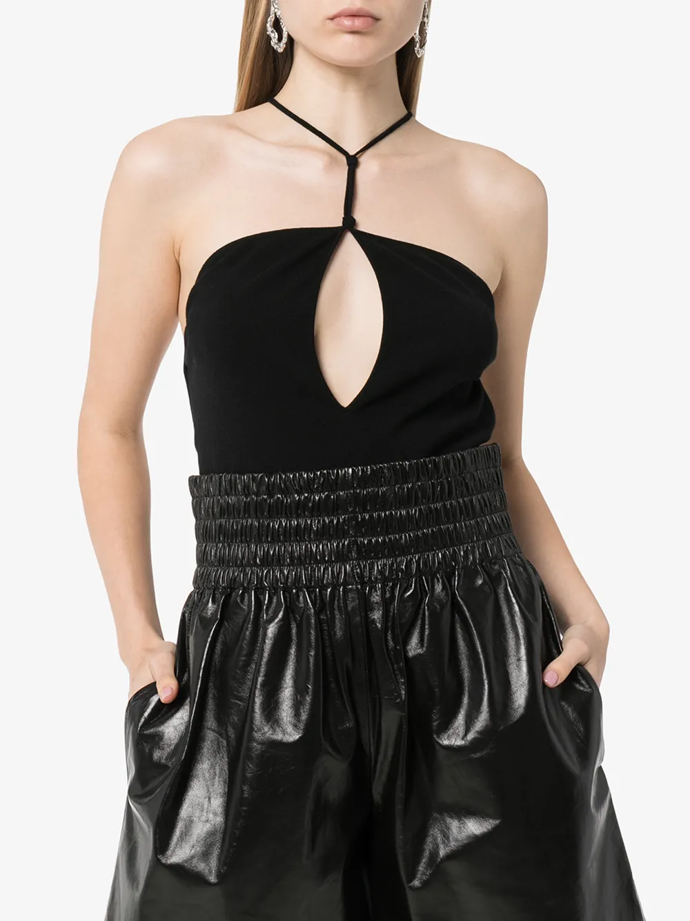 BOTTEGA VENETA HALTERNECK CUTOUT BODYSUIT,616946VKSE014910518