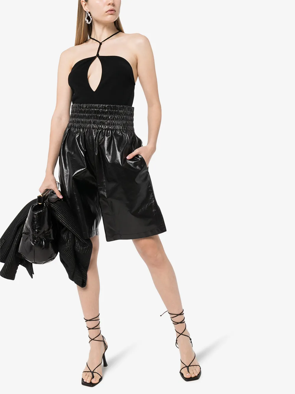 BOTTEGA VENETA HALTERNECK CUTOUT BODYSUIT,616946VKSE014910518