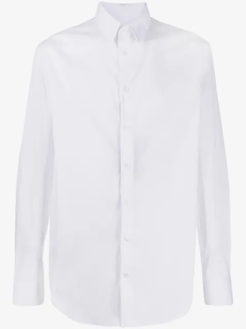 Giorgio Armani curved hem longsleeved shirt