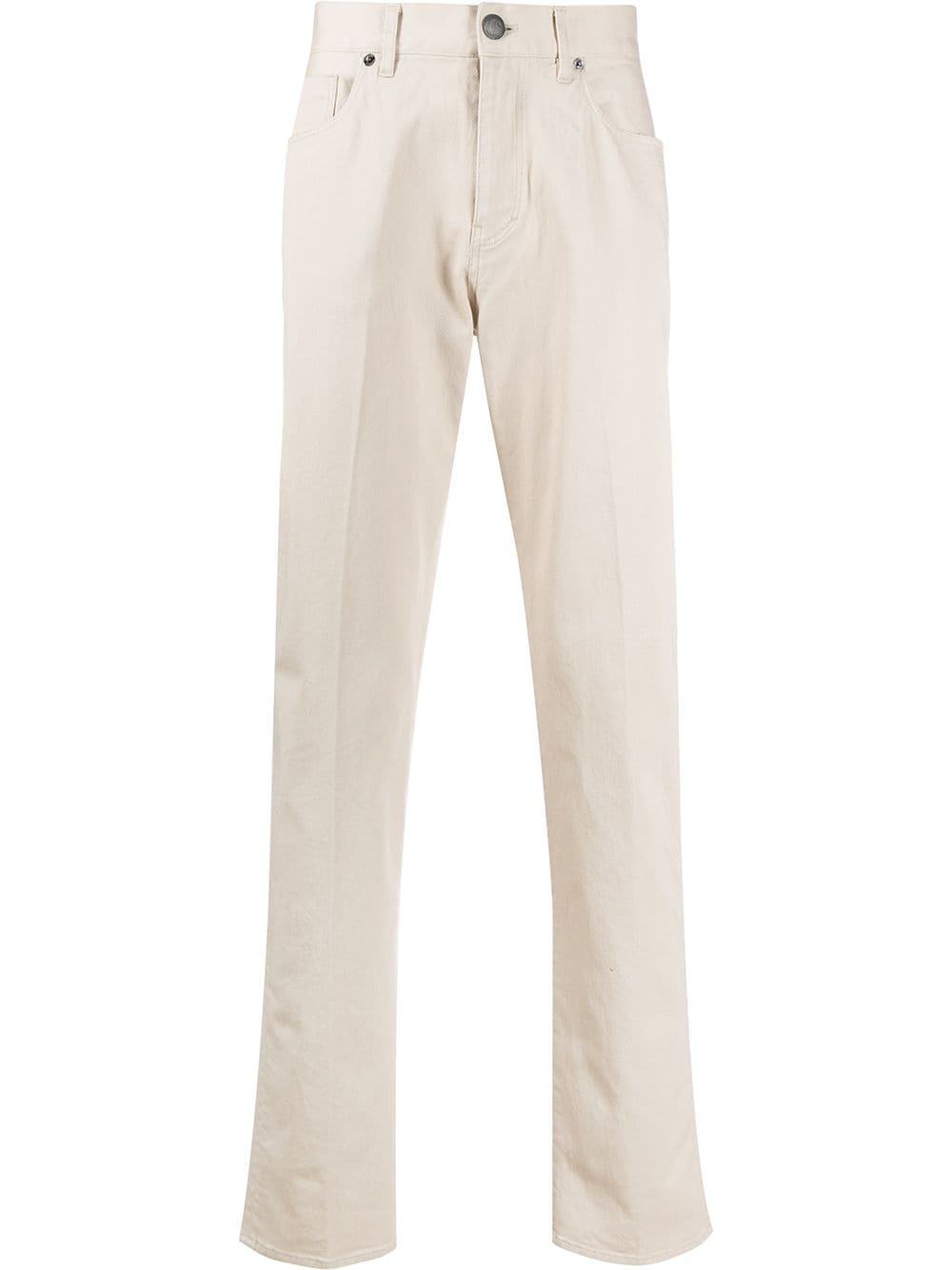 Giorgio Armani Denim Straight Leg Jeans In Neutrals