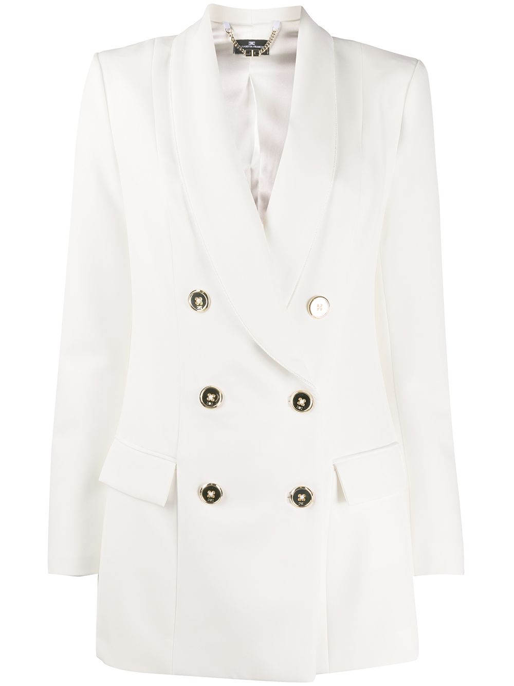 Elisabetta Franchi Double-breasted Blazer In White