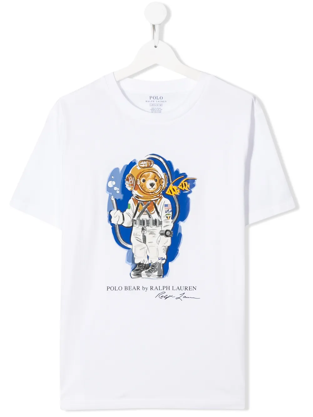 Polo Ralph Lauren Teen Astronaut Bear T-shirt In 白色