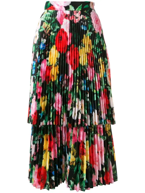 Richard Quinn vestido midi floral a capas