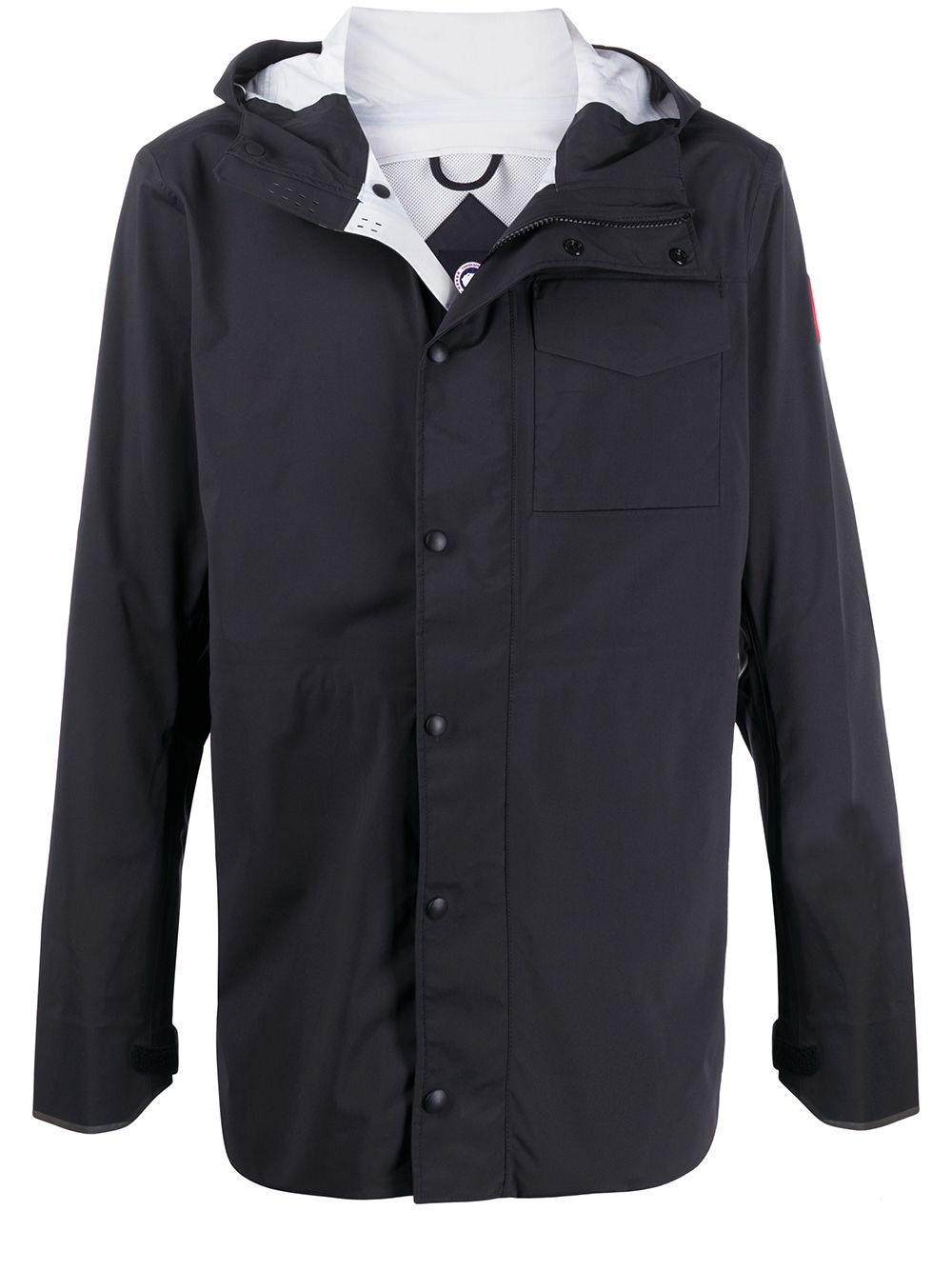 Canada Goose Hooded Flap Pocket Jacket In Black