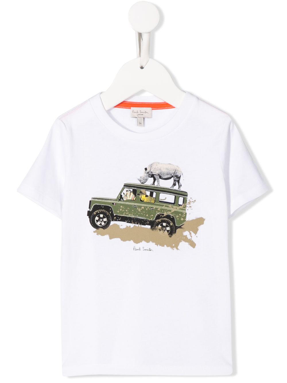 Shop Paul Smith Junior Graphic-print Crew Neck T-shirt In White