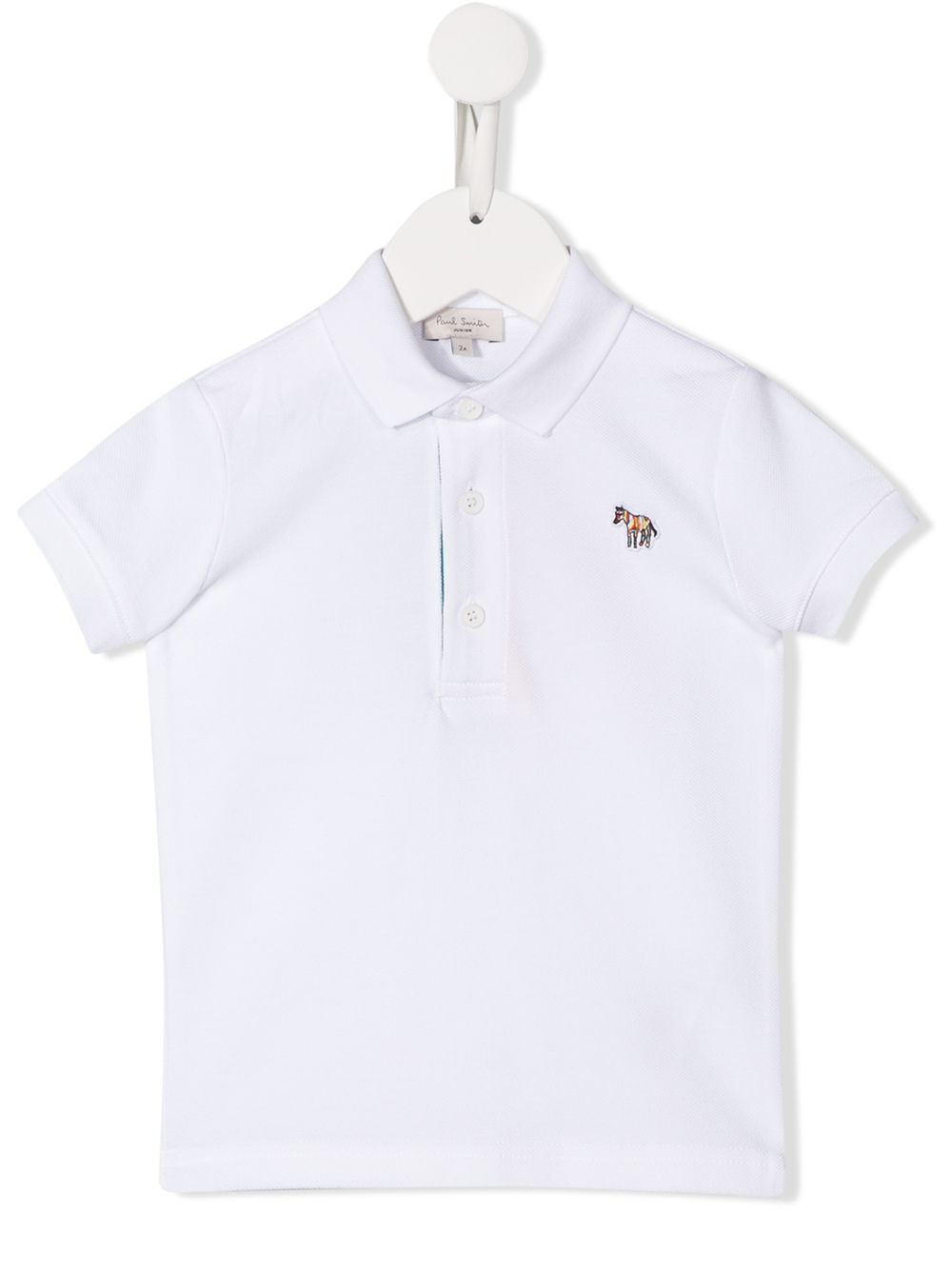 Paul Smith Junior Kids' Plain Logo-embroidered Polo Shirt In White