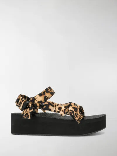 leopard print flatform sandals