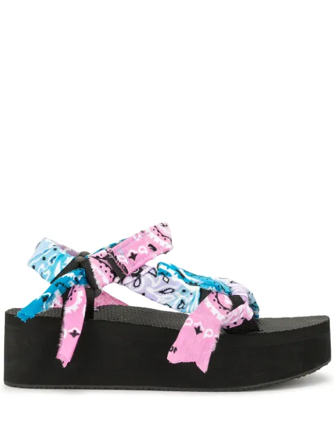 Arizona Love bandana wrapped platform sandals