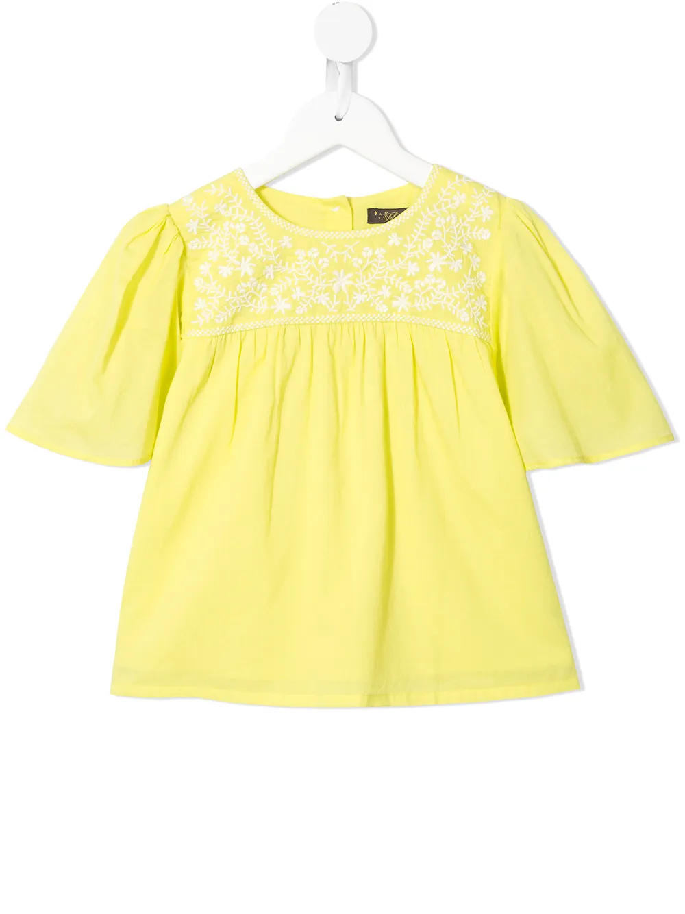 

Velveteen Asha floral embroidered T-shirt - Yellow