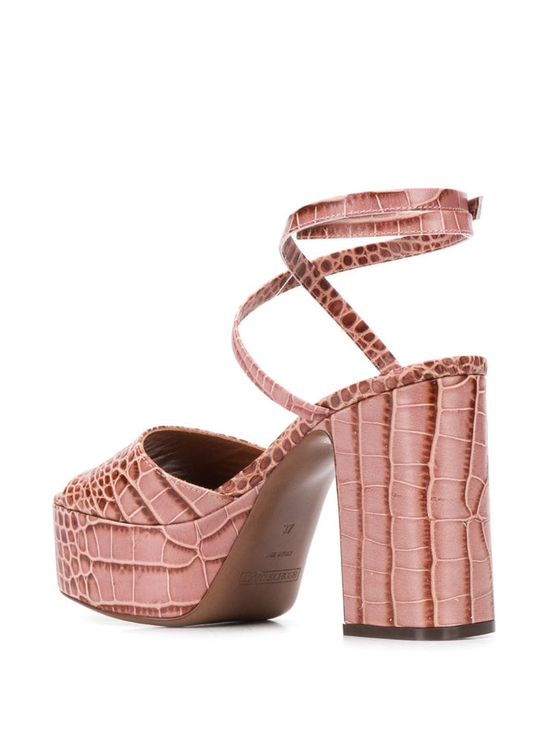 Shop L'autre Chose Croc-effect 100mm Platform Sandals In Pink