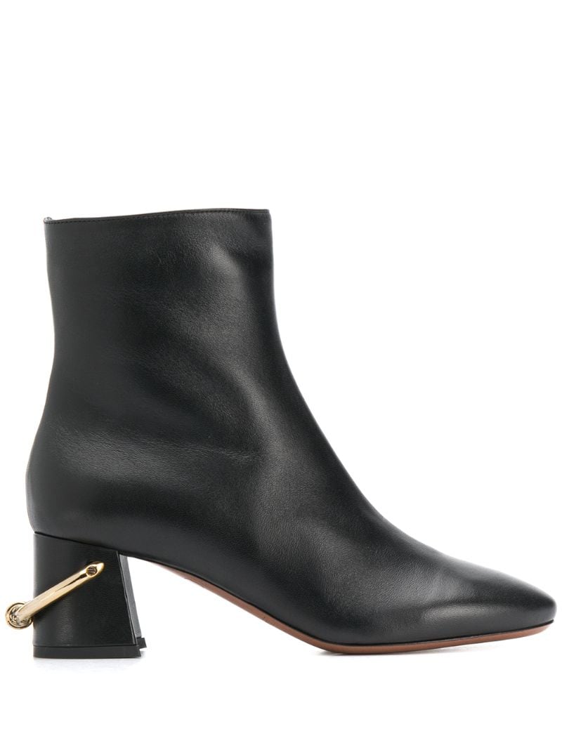 L'autre Chose Ring Heel 60mm Ankle Boots In Black