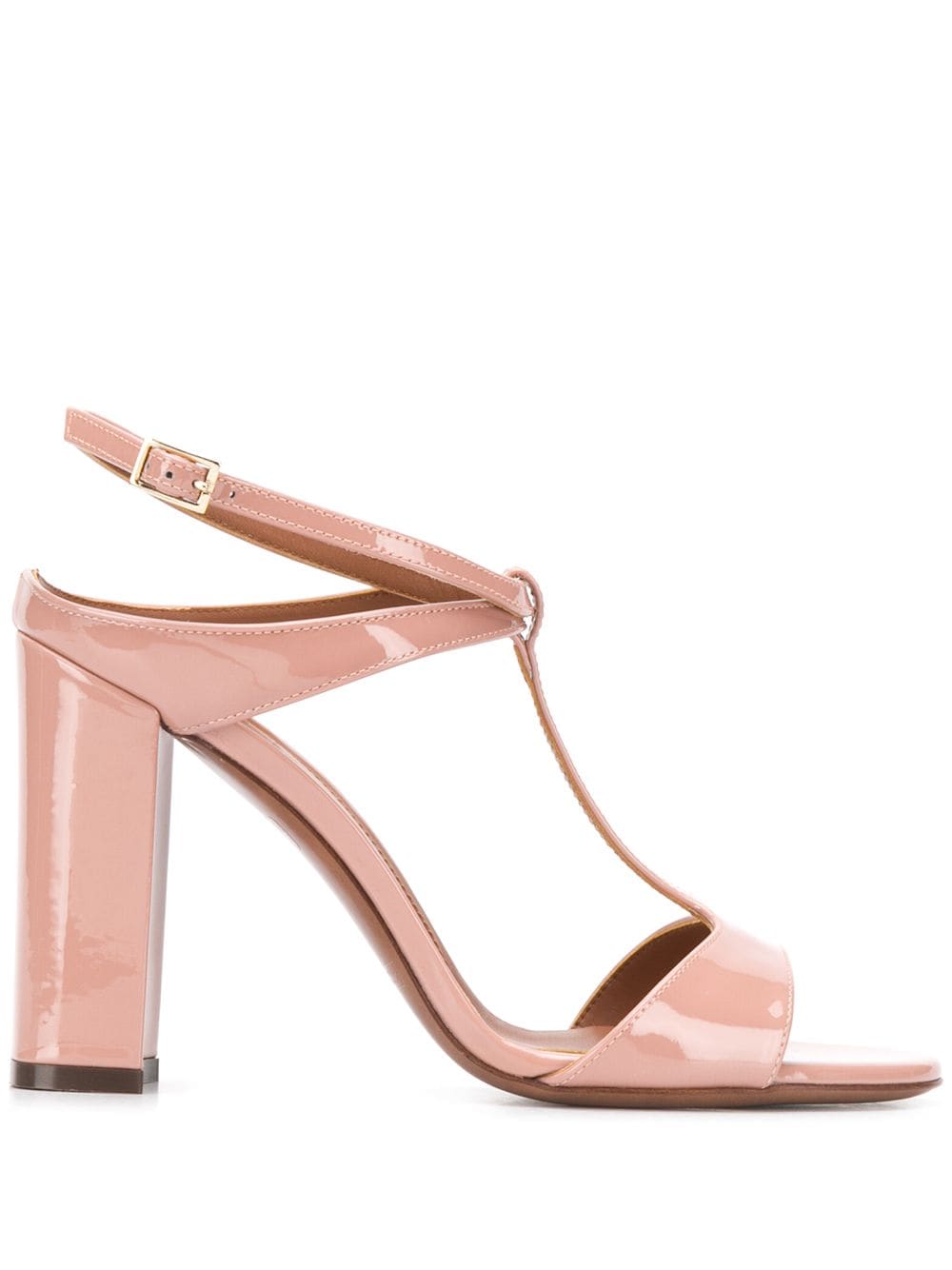 Shop L'autre Chose T-bar Block Heel Sandals In Pink