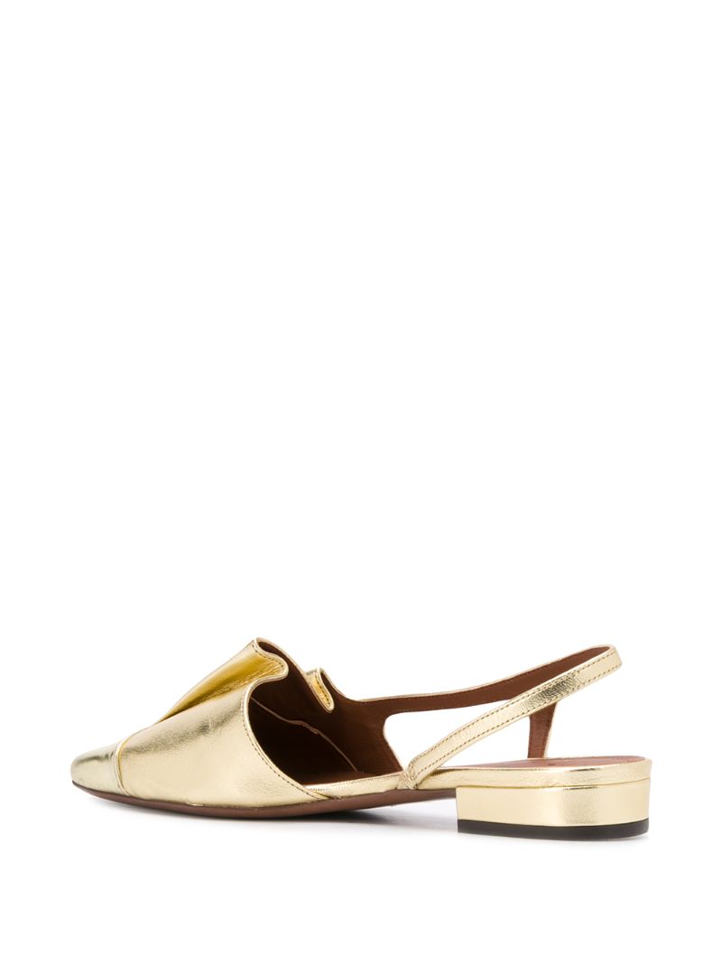 Shop L'autre Chose Metallic Slingback Loafers In Gold