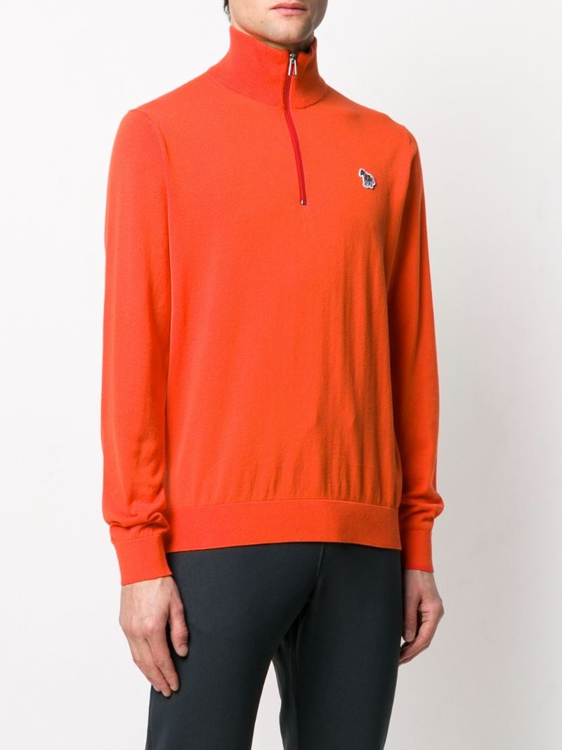 Shop Ps By Paul Smith Zip Neck Sweatshirt In Orange