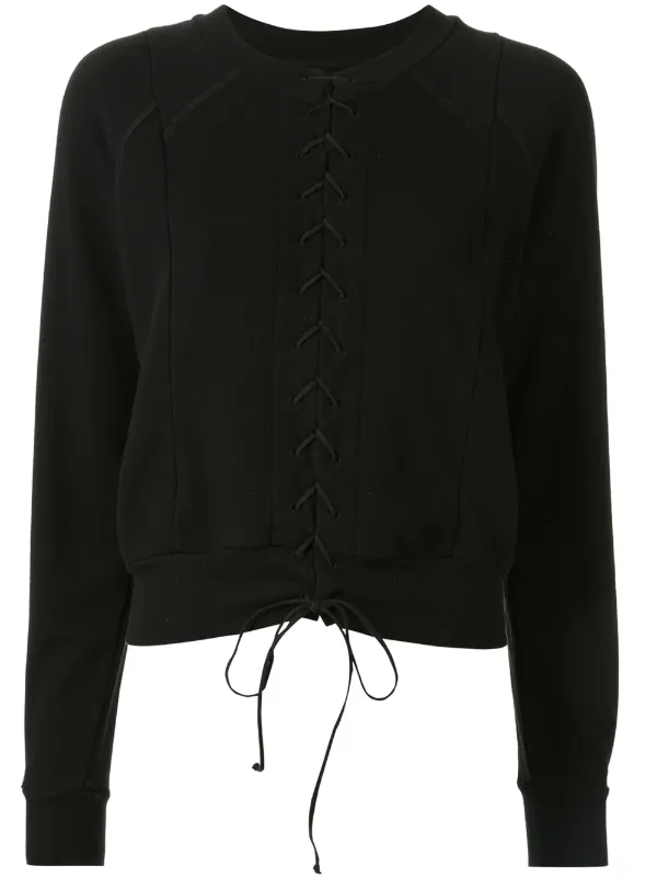 lace front sweatshirt