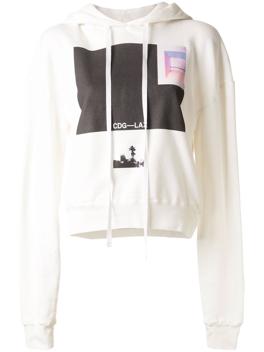 Ben Taverniti Unravel Project Graphic Print Hoodie In White