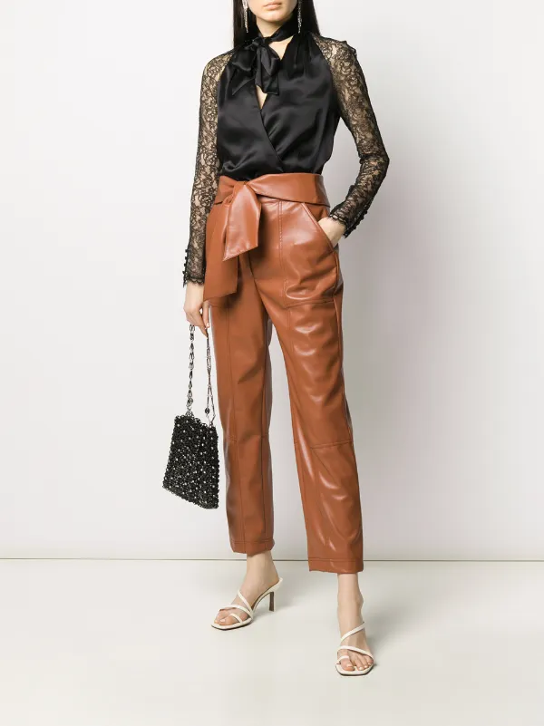 leather tie waist pants