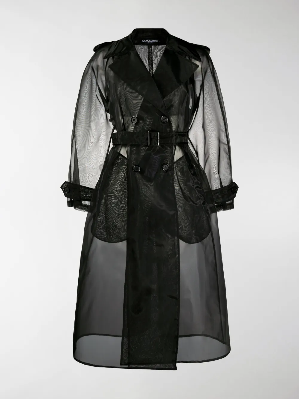 DOLCE & GABBANA DOUBLE-BREASTED ORGANZA TRENCH COAT,F0Z59TFUMG914912683