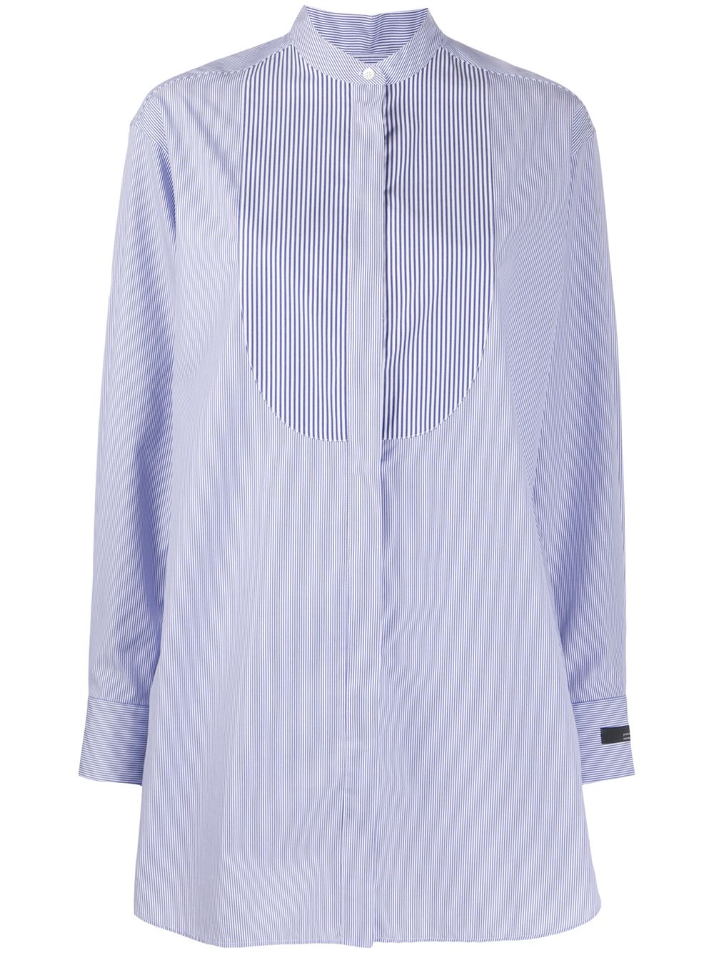 Shop Rokh Striped Oversized Shirt In Blue