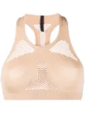 UNRAVEL PROJECT mesh insert sports bra - Neutrals
