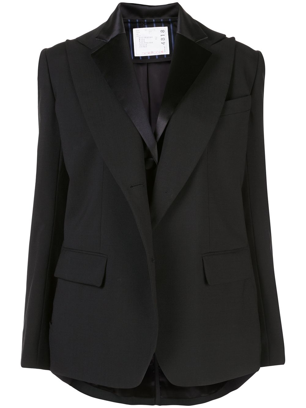 Sacai Layered Peplum-hem Blazer In Black