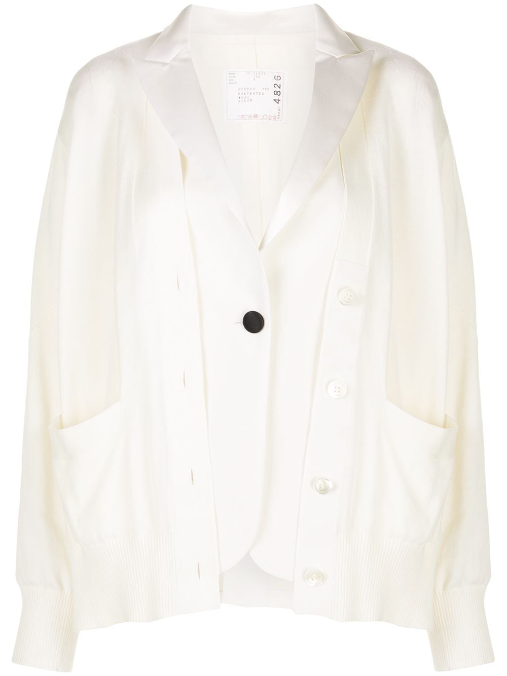 Sacai Relaxed-fit Layered Blazer In White