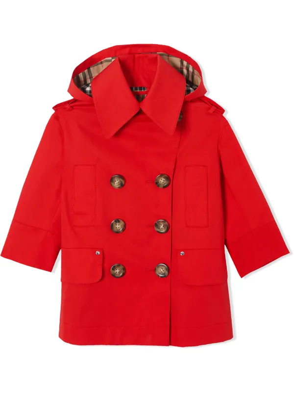 burberry red duffle coat