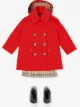 الصورة 2 من Burberry Kids معطف سميك بغطاء رأس